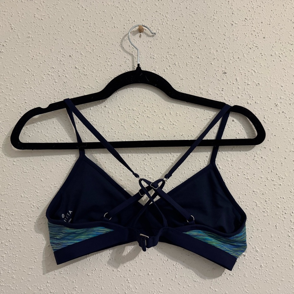 Athleta Paddle Out Triangle Bikini Top - Size S - Blue Multi Color Space Dye - Picture 6 of 8
